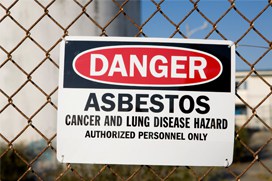 Asbestos danger sign small