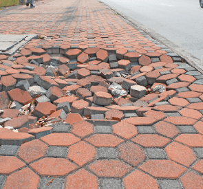 Damaged pavement