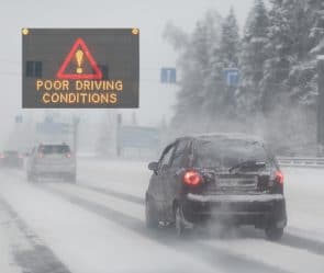 Vehicle in poor driving conditions